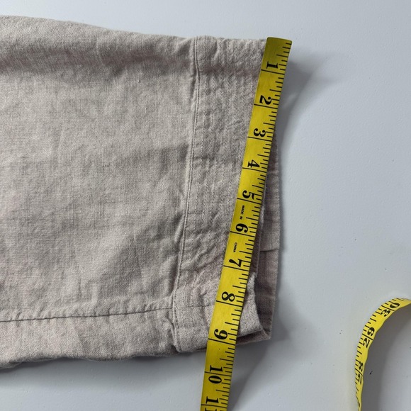 Pure Jill Pants Womens 2X Beige Linen Cropped Tapered Pull on Pockets Coastal - Picture 12 of 13